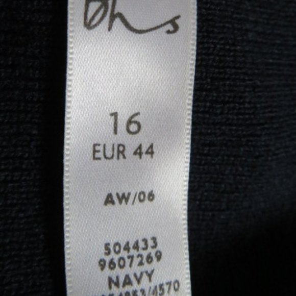 *Vintage* bhs Navy Blue Knit Top Size 16 (K376) - Picture 5 of 7